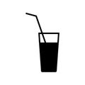 Drink icon. Isolated water glass flat symbol. Vector sign illustration on white. Royalty Free Stock Photo