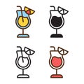 drink icon in 4 style: flat, glyph, outline, duotone design Royalty Free Stock Photo