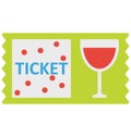 Drink invitation, ticket Vector Icon that can be easily modified or edit Royalty Free Stock Photo