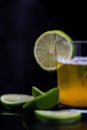 Drink, juice in a glass with a lemon slice Royalty Free Stock Photo