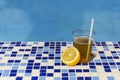 Drink lemon color summer pool