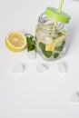 A drink with lemon and mint Royalty Free Stock Photo