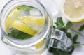 A drink with lemon and mint Royalty Free Stock Photo