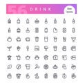 Drink Line Icons Set