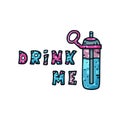 Drink water doodle hand drawn illustration
