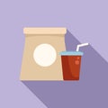 Drink meal icon flat vector. Lunch food Royalty Free Stock Photo