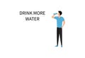 Drink more water. Fitness and healthy man drinks from a sports bottle after a workout. World Water Day.