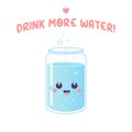 Drink more water jar with water , character vector illustration Royalty Free Stock Photo