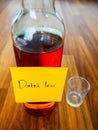 Drink less post note Royalty Free Stock Photo