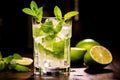 Cocktail mojito green lime drink
