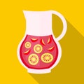 Drink sangria icon, flat style