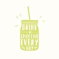 Drink smoothie everyday. Jar silhouette