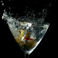 Drink Splash in a Martini Glass Royalty Free Stock Photo