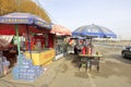 Drink stall at Taklimakan South Coast in autumn, adobe rgb