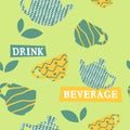 Drink tasty green tea, organic beverage print