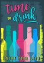 Drink time colorful vintage flyer Royalty Free Stock Photo