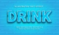 Drink Water 3d text style effect