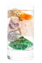 Gemstone Therapy: Semi-precious stones in water with bubbles Royalty Free Stock Photo