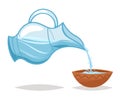 Drink water pour glass jug bowl cartoon icon vine design vector illustration Royalty Free Stock Photo