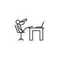 drink at work outline icon. Element of lazy person icon for mobile concept and web apps. Thin line icon drink at work can be used