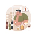 Drinking alcohol abstract concept vector illustration.