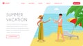 Drinking alcohol on seashore landing page. Holidaymakers enjoying cocktails on vacation, tropical holiday resort flat