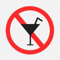 drinking alcoholic beverages forbidden sign