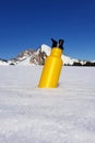 Drinking bottle in the snow Royalty Free Stock Photo