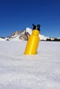 Drinking bottle in the snow