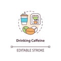 Drinking caffeine concept icon