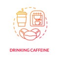 Drinking caffeine concept icons
