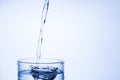 Drinking clean water concept. Cropped closeup photo picture of top of glass fresh pure tasty mineral water isolated over light Royalty Free Stock Photo