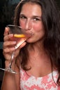 Drinking a cosmopolitan Royalty Free Stock Photo