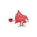 Drinking in cup red loudspeaker character for speak loud. Royalty Free Stock Photo