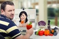 Drinking the detox juice with great reluctance Royalty Free Stock Photo