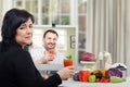 Drinking the detox smoothie with great reluctance Royalty Free Stock Photo