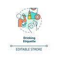 Drinking etiquette concept icon Royalty Free Stock Photo