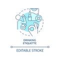 Drinking etiquette turquoise concept icon Royalty Free Stock Photo