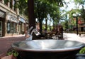 Drinking fountain on the street in the summer Royalty Free Stock Photo