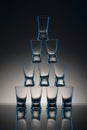 Drinking glasses in pyramid