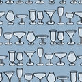 Drinking Glasses Seamless Background. Royalty Free Stock Photo