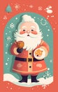 man drinking holiday santa merry home cute mug male claus christmas. Generative AI.