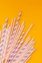 Drinking paper colorful straws for reusable and reduce the use of plastic straw. Reduce plastic waste in environment. Royalty Free Stock Photo