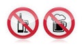 Drinking problem - no alcohol warning sign Royalty Free Stock Photo