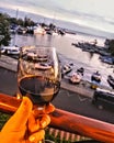 Wine drink sunset redwine boat