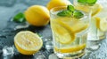 Drinking a refreshing blend of lemon water and ginger tea known for their cleansing and antioxidant effects. Royalty Free Stock Photo