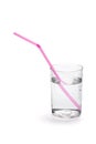 Drinking straw - refraction in water Royalty Free Stock Photo