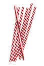 Drinking Straws Red and White Top View Isolated Royalty Free Stock Photo