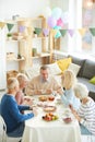 Drinking tea with friends at home Royalty Free Stock Photo