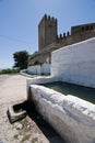 Drinking trough for farm animals and Tower of the